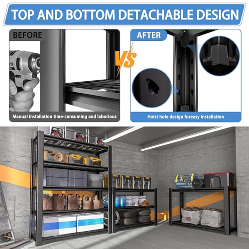 5-Tier Heavy Duty Garage Shelving Unit with Wire Shelves, 3000 LBS Capacity Metal Storage Rack V361
