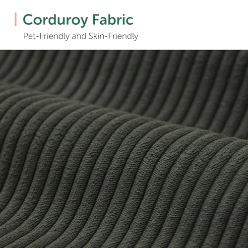 HONBAY Corduroy Modular Sectional Couch with Storage, Dark Gray A586576
