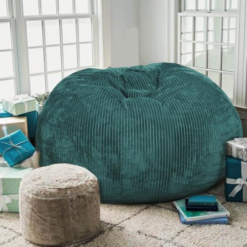 Faux Fur Bean Bag Chair for Adults with Filling, Blue J1419