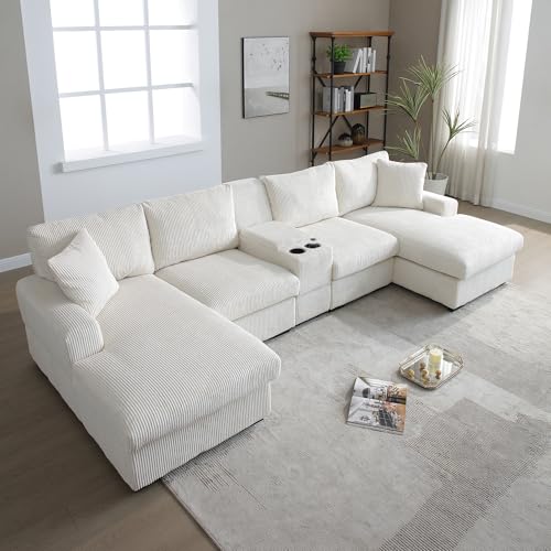 Oversized Modular Sectional Sofa with Movable Ottoman E909