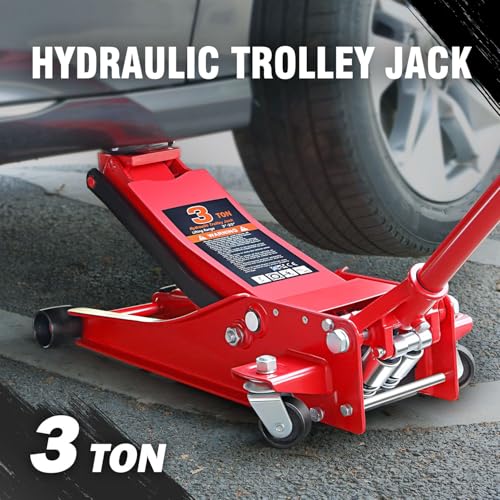 DNA MOTORING Floor Jack 3 Ton Low Profile Heavy Duty Hydraulic Car Jack, Black T11604
