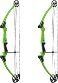 Genesis Archery Compound Bow w/Adjustable Draw Length from 15"-30" & Adjustable Draw Weight Range of 10 to 20 Pounds for Left-Handed, Green (2 Pack)