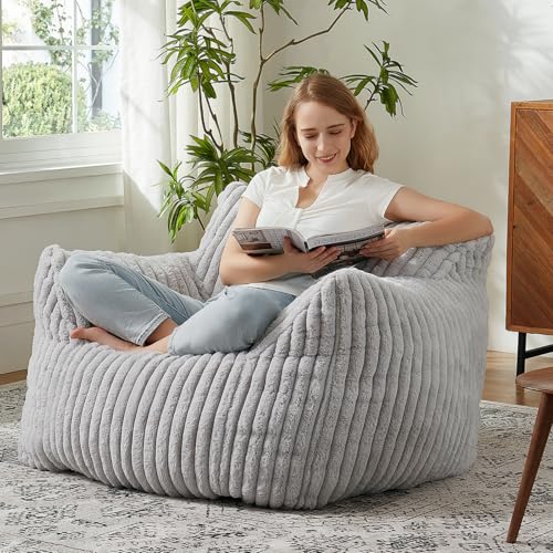Giant Bean Bag Chair with Filling and Armrests for Adults Teens P241564