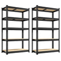 REIBII Set of 2 Storage Shelves 5 Tier Garage Shelving Heavy Duty Metal Shelving 2000LBS Garage Shelves Adjustable Metal Shelf for Kitchen Warehouse Pantry Closet, 27.6" W x 11.8" D x 60" H