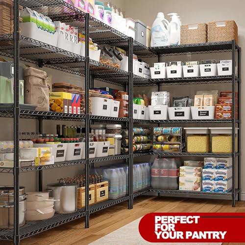 REIBII 73''W 5-Tier Metal Shelving Unit, Heavy Duty Wire Storage Rack F431