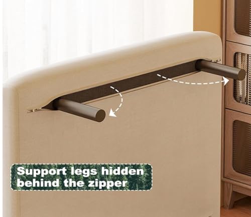 Residential Convertible Sofa Bed Chair 3-in-1 Adjustable Backrest Beige White D8743
