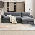 Oversized Modular Sectional Sofa with Movable Ottoman E909