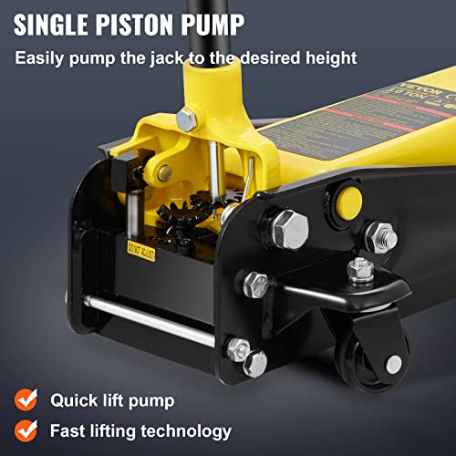 VEVOR 3 Ton Low Profile Floor Jack for All Terrain Vehicles, Heavy-Duty Steel Racing Jack D468548