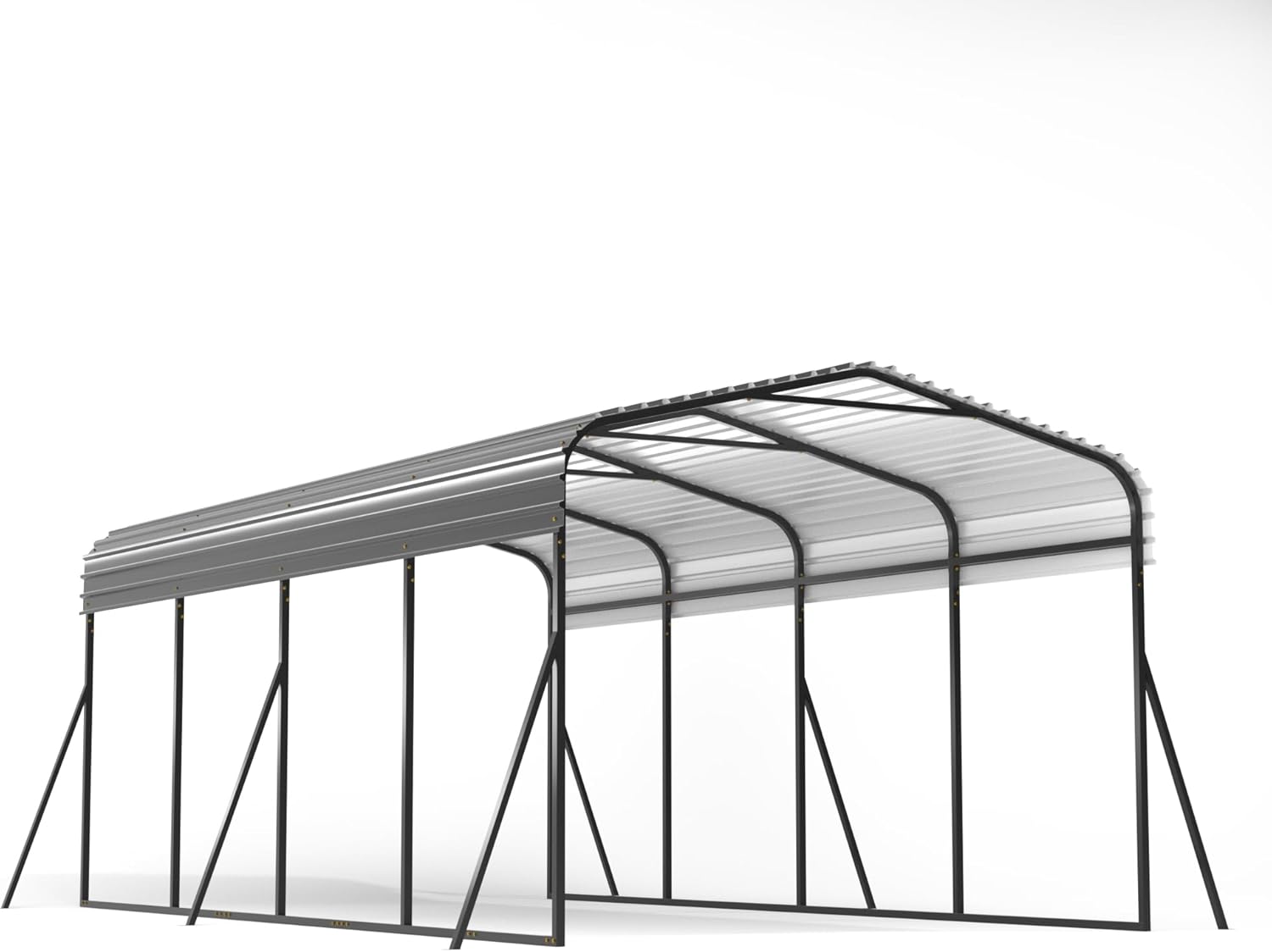 Carport 12x20 FT Heavy Duty Galvanized Steel Canopy for Car, Boat, Truck, Grey V55032