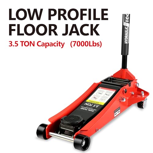 Pvillez Floor Jack, Heavy Duty Hydraulic Low Profile Steel Racing Jack, 2 Ton Capacity Blue H10635