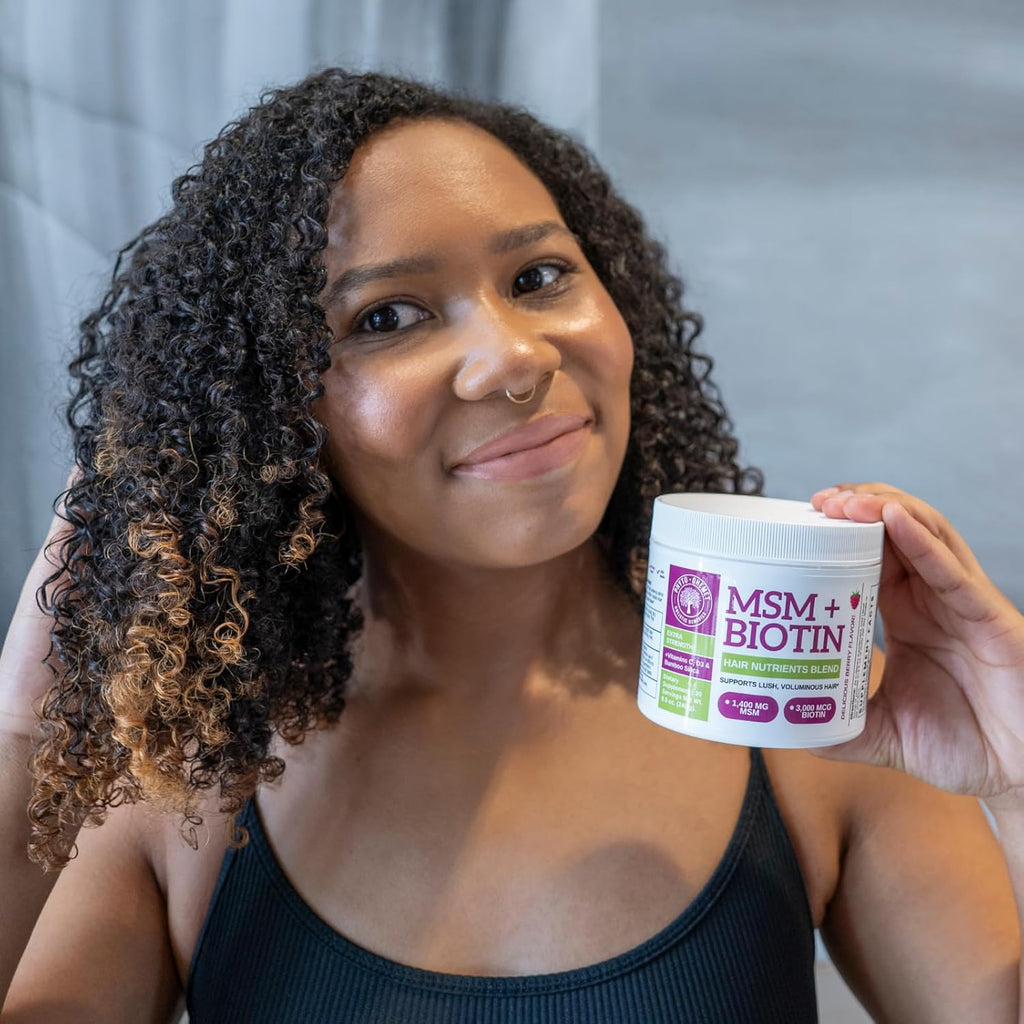Qhemet Biologics MSM + Biotin Hair Nutrient Blend Powder, 8.5 oz D125
