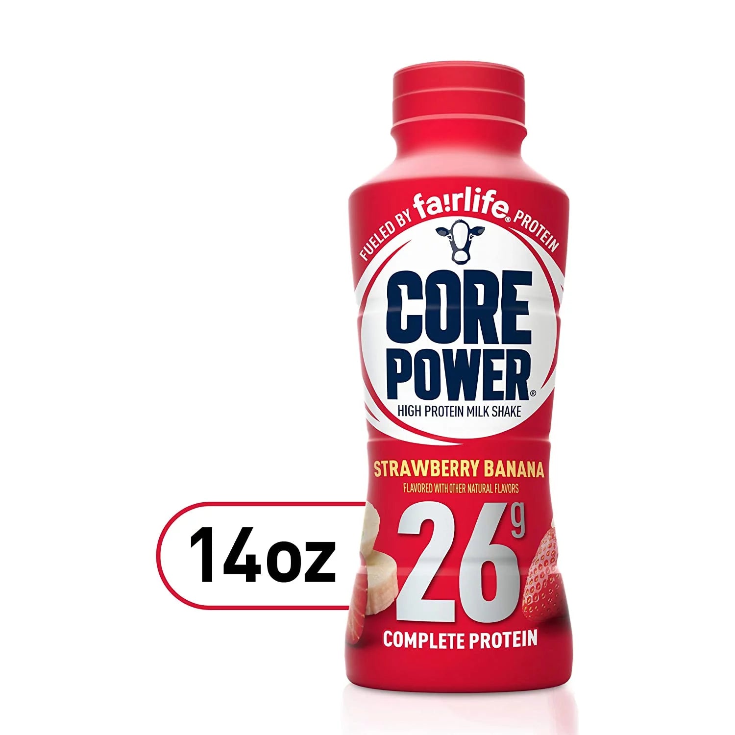 Core Power Fairlife High Protein Milk Shake, Strawberry Banana, 14 Fl Oz (Pack of 12) W8694