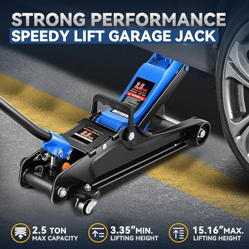 Auto Dynasty 4 Ton Low Profile Floor Jack, Heavy Duty Steel Hydraulic, Yellow B7990