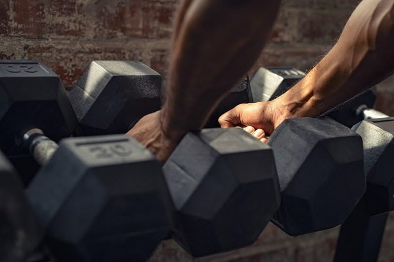 Signature Fitness Rubber Encased Hex Dumbbell P19113