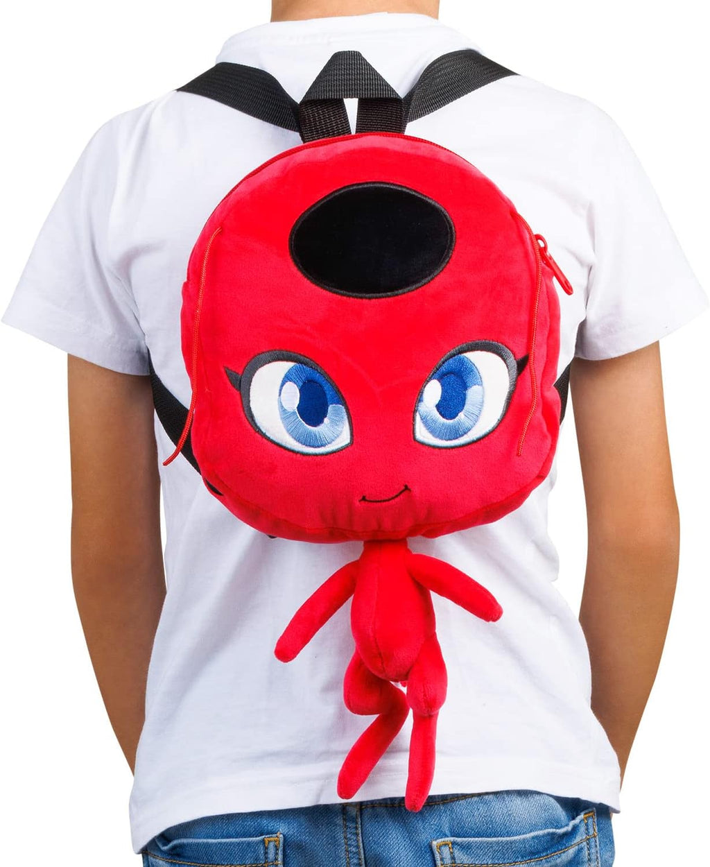 P.M.I. Miraculous Ladybug Plush School Backpack| One of Two 12-Inch-Tall Collectibles | Miraculous Ladybug Toys and Playable Plush Backpacks | Tikki| Miraculous Ladybug Kids’ Toys | Licensed Plush