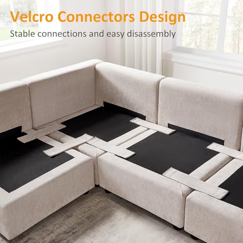 Modular Sectional Sofa with Ottoman for Small Apartments U669203