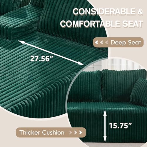 Modular Sectional Sofa L-Shape Couch with Oversized Chaise, Grey Stripe I49459