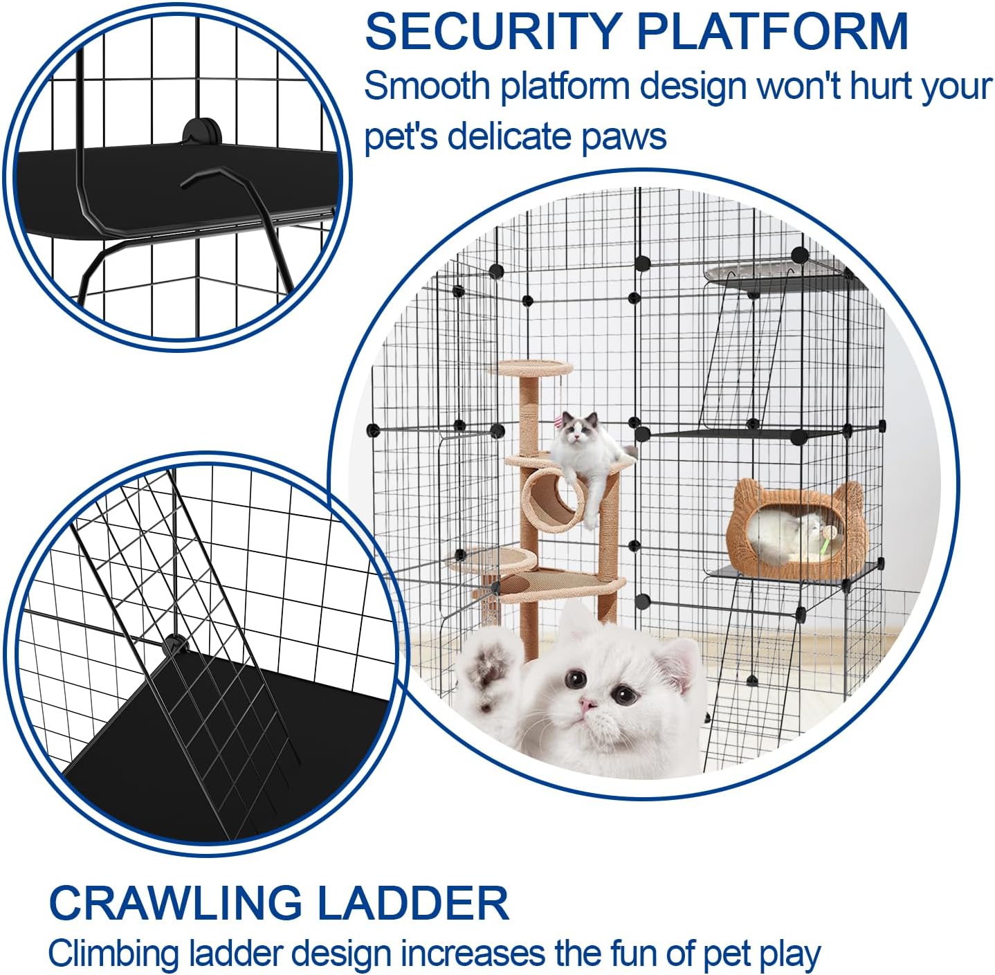 Large Cat Cage 3-Tier Catio Outdoor Cat Enclosure B2583