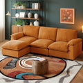 Cloud Couch Sectional L Shaped Modular Sofa Chenille Ivory Beige U4155
