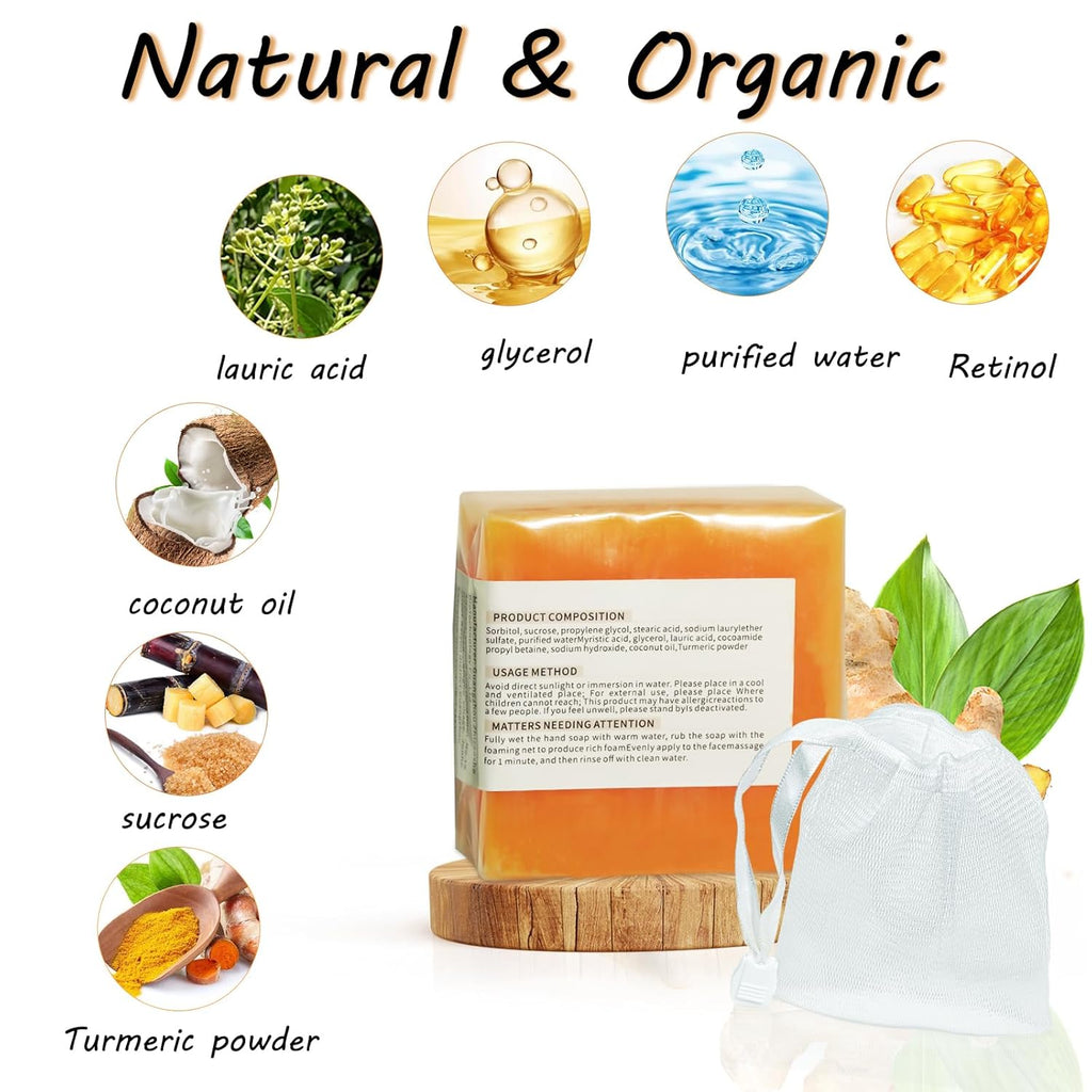 3Packs Turmeric Soap Bar with Vitamin C & E for Face and Body L6398