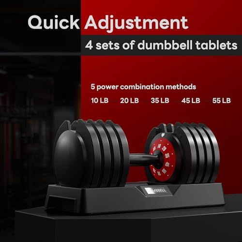 SogesPower Adjustable Dumbbells 5LB to 110LB with Anti-Slip Metal Handle for Home Gym S1488