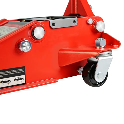 Pvillez Floor Jack, Heavy Duty Hydraulic Low Profile Steel Racing Jack, 2 Ton Capacity Blue H10635
