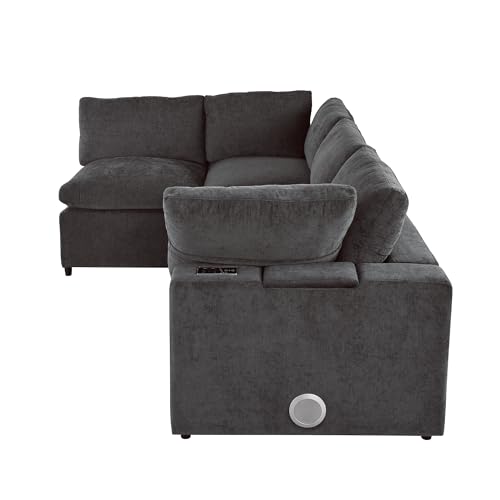 Oversized Modular Sectional Sofa with Movable Ottoman E909