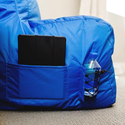 Big Joe Dorm Bean Bag Chair with Drink Holder, Black Smartmax, 3 ft Q1693