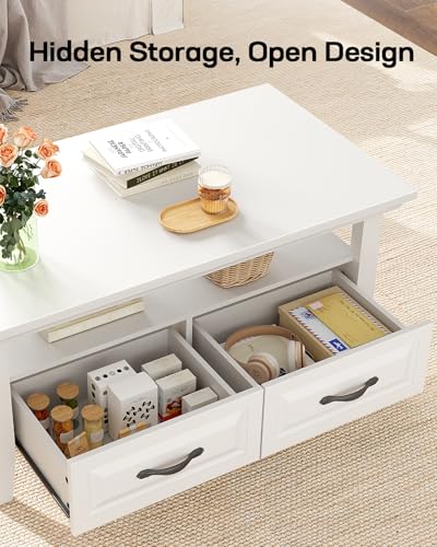 Marsail Lift Top Coffee Table with Storage, Natural Oak L27078