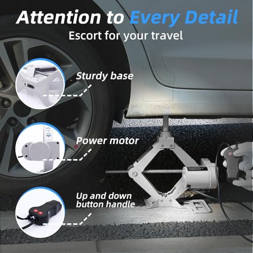 STANDTALL Electric Car Jack 3T 12V Scissor Floor Jack Set for Sedans and SUV Y29463