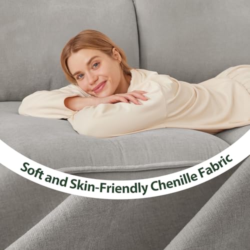 Cloud Couch Sectional L Shaped Modular Sofa Chenille Ivory Beige U4155