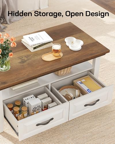 Marsail Lift Top Coffee Table with Storage, Natural Oak L27078