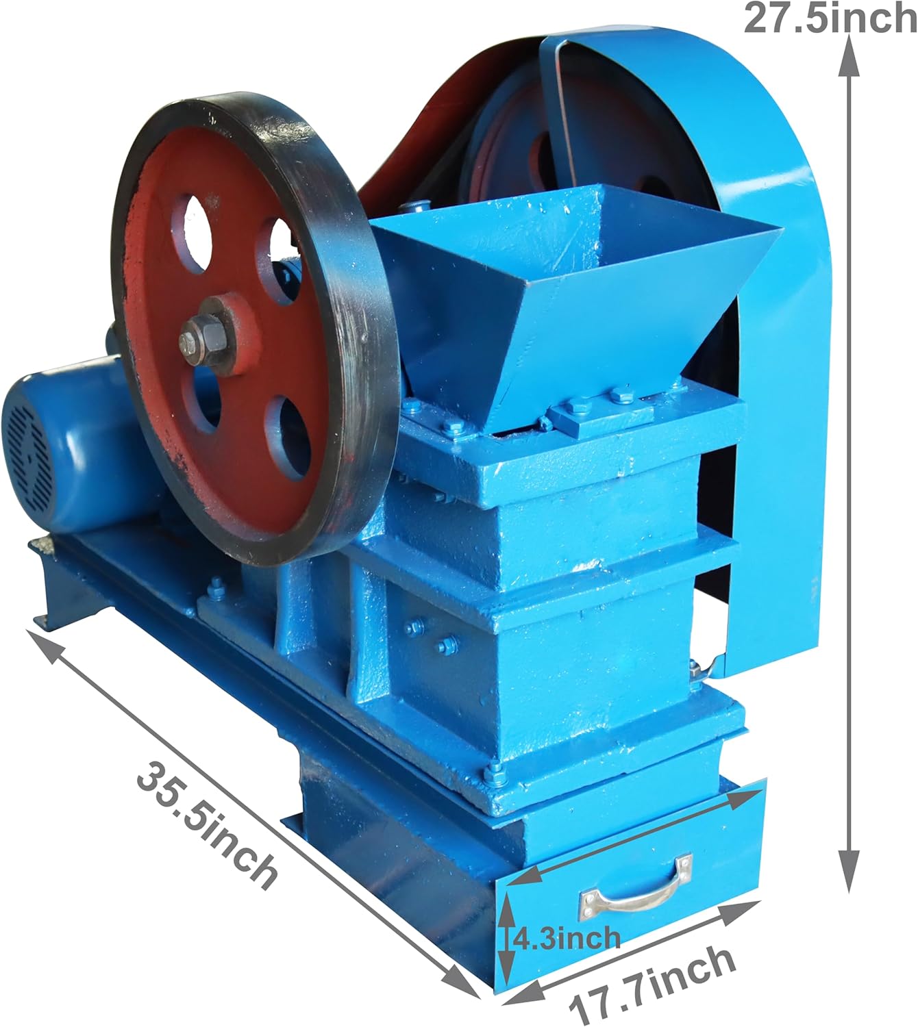 TECHTONGDA Jaw Grinding Machine Crusher for Stone Rock Concrete 220V 2.2KW R437971