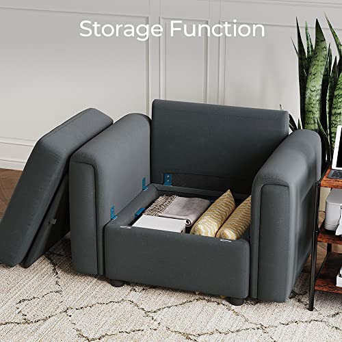 LINSY HOME Modular U Shaped Sectional Sofa with Storage, Blue M8981