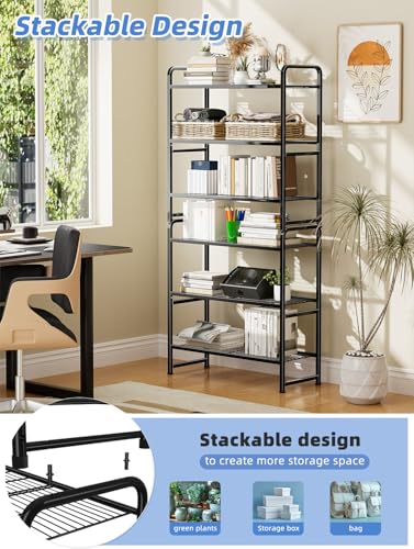 3 Tier Metal Wire Shelving Unit, Heavy Duty, Black O816606