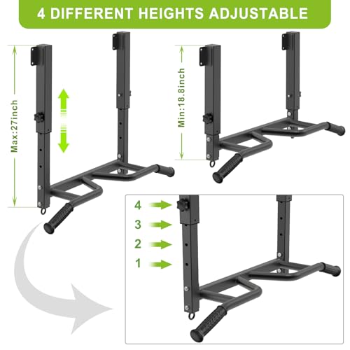SELEWARE Adjustable Joist Mounted Pull Up Bar with Multi-Angle Grip J619201