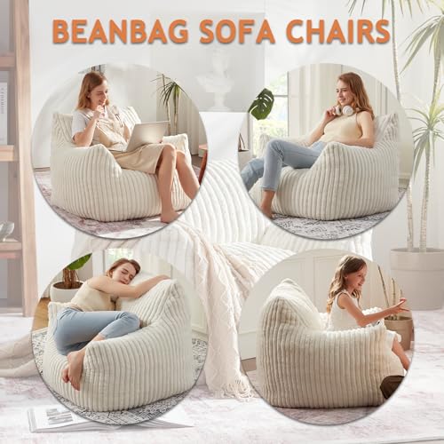 Giant Bean Bag Chair with Filling and Armrests for Adults Teens P241564