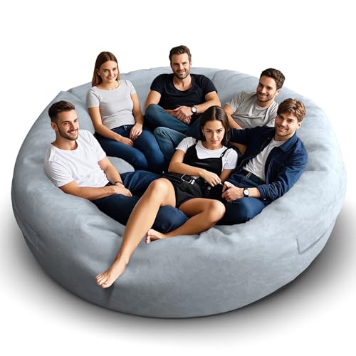 Bean Bag Chair for Adults 3FT, Soft Removable Cover, Light Gray M535251