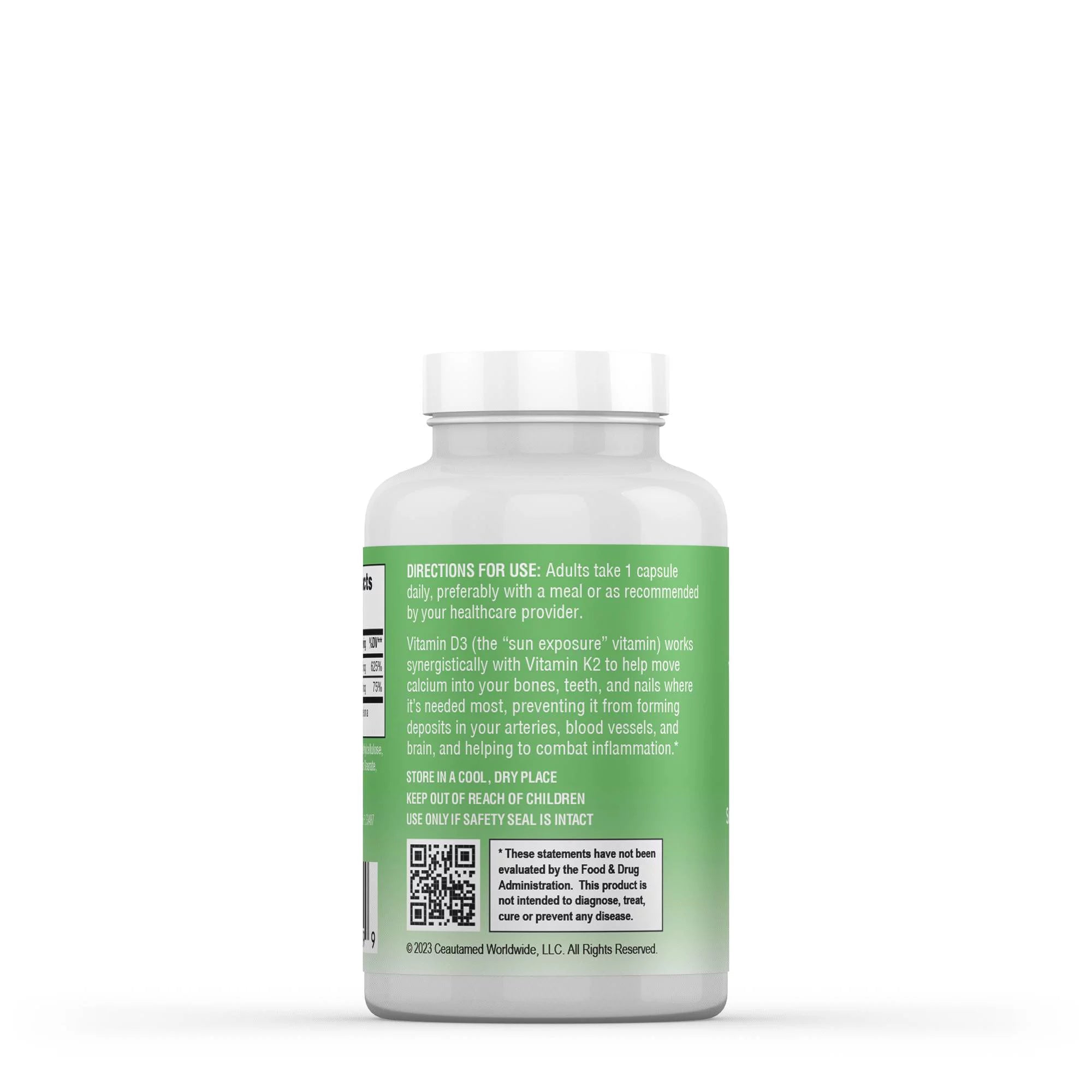 Greens First Vitamins D3+K2, 60 Vegetable Capsules T7752
