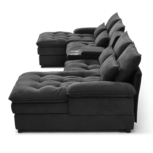 Oversized Modular Sectional Sofa with Movable Ottoman E909