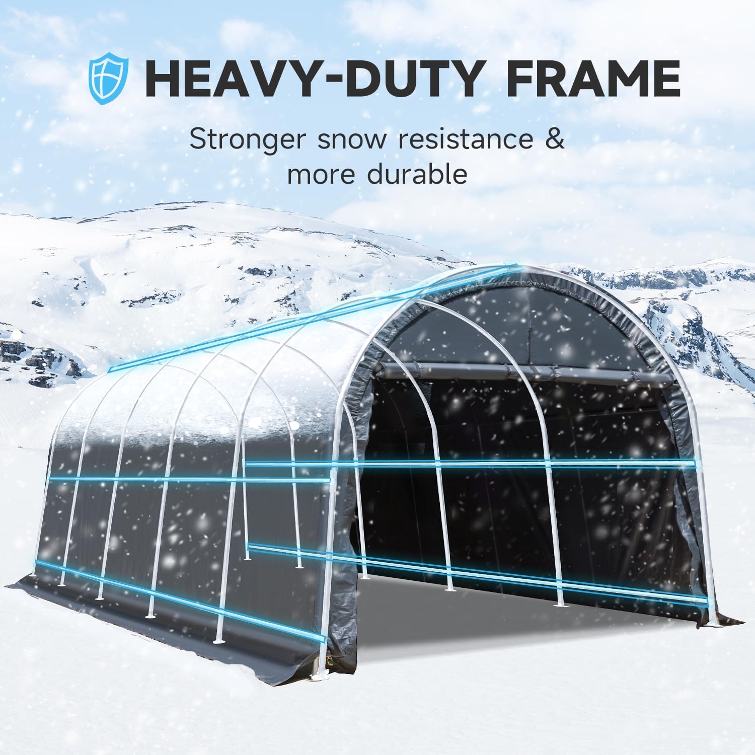 MELLCOM 12 x 24 FT Heavy Duty Carport, Portable Garage with All-Steel Frame O774