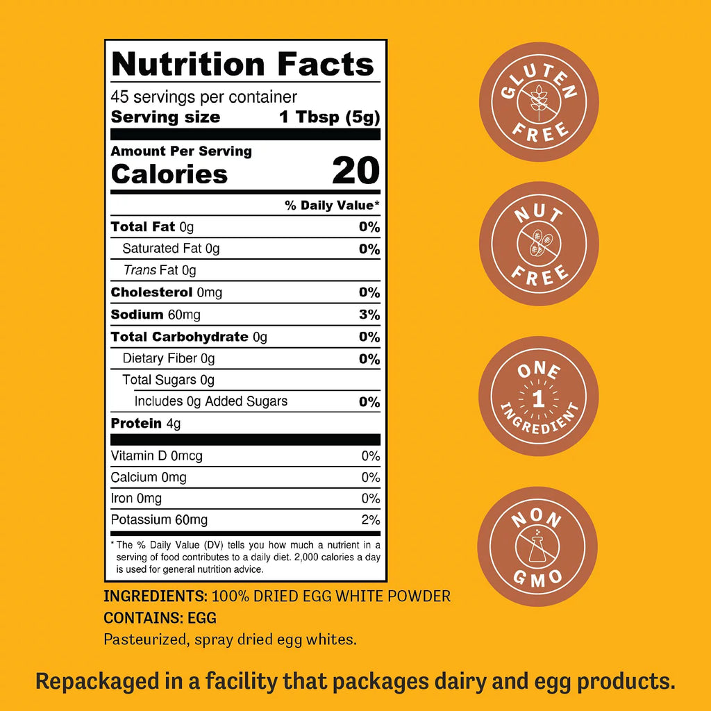 Judee’s Dried Egg White Protein Powder 8 oz, Pasteurized, Non-GMO, Gluten-Free Q6929
