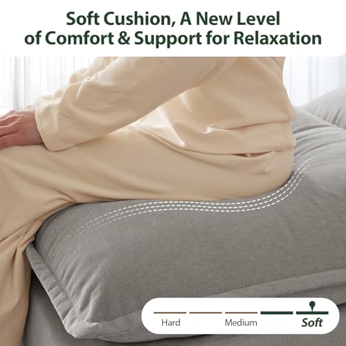 Cloud Couch Sectional L Shaped Modular Sofa Chenille Ivory Beige U4155