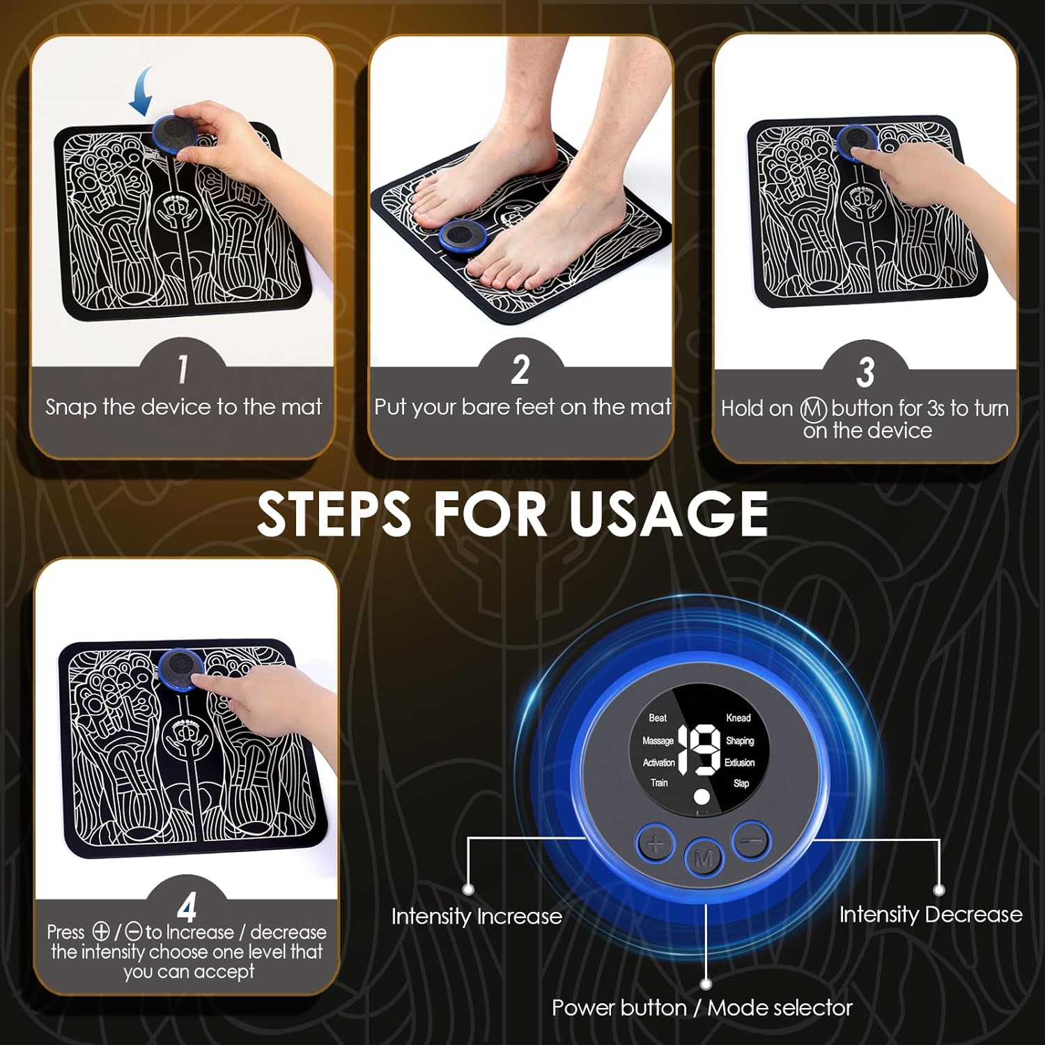 EMS Foot Massager Pad for Neuropathy Pain Relief Y320