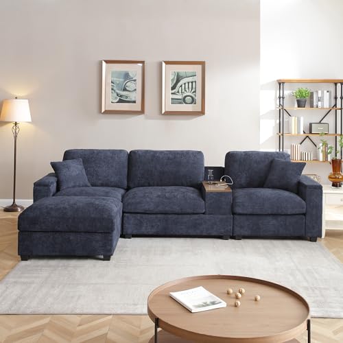 Oversized Modular Sectional Sofa with Movable Ottoman E909