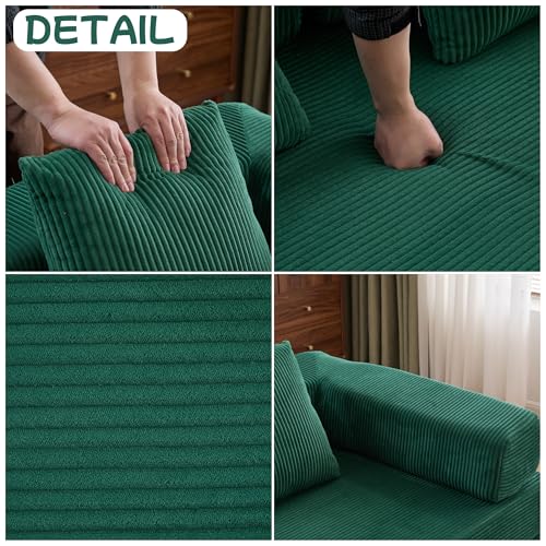 Convertible Floor Sofa Bed with Pillow Back and Armrest, Chenille, Dark Gray N4509