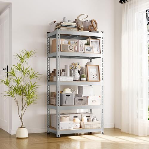 Yaheetech 5-Tier Heavy Duty Garage Shelving Unit, Adjustable Metal Storage Rack, Blue J339478
