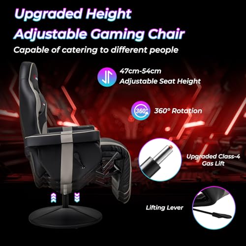 Goplus Massage Gaming Chair, Racing Recliner with Footrest, PU Leather N121