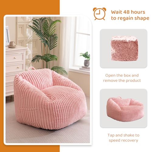 BYBYME Giant Bean Bag Chair for Adults, Floor Sofa, Grey V6052