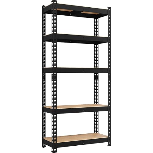 Yaheetech 5-Tier Heavy Duty Garage Shelving Unit, Adjustable Metal Storage Rack, Blue J339478